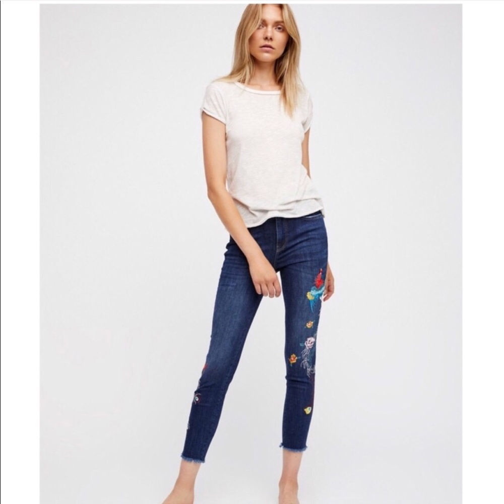 Free People embroidered ankle skinny - Picture 4 of 7